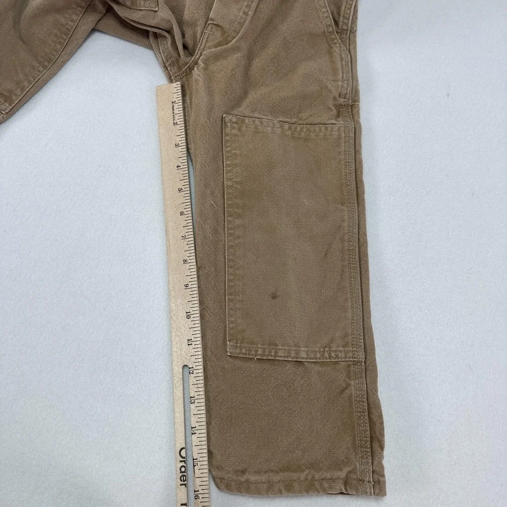 Carhartt Overalls Youth 4 Brown Canvas Bib Double Knee Workwear Play Pants Chore
